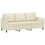 3-seater sofa with cream synthetic leather ottoman 180 cm by , Sofas - Ref: Foro24-3201123, Price: 343,99 €, Discount: %