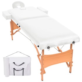 Folding massage bed 2 zones 10 cm thickness white by vidaXL, massage tables - Ref: Foro24-110150, Price: 211,99 €, Discount: %