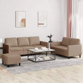 3-piece sofa set with cappuccino faux leather cushions by , Sofas - Ref: Foro24-3201769, Price: 560,99 €, Discount: %