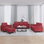 Sofa set with cushions 4 pieces red synthetic leather by , Sofas - Ref: Foro24-3201748, Price: 712,18 €, Discount: %