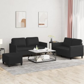 Set Sofas mit Kissen 3 Stück Kunstleder schwarz von , Sofas - Ref: Foro24-3201755, Preis: 504,95 €, Rabatt: %