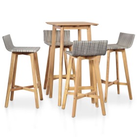 Set de comedor de jardín 5 piezas madera maciza de acacia de vidaXL, Conjuntos de jardín - Ref: Foro24-44221, Precio: 237,99 ...