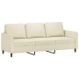 Cream synthetic leather 3-piece sofa set with cushions by , Sofas - Ref: Foro24-3201741, Price: 662,12 €, Discount: %