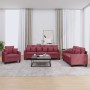 Sofa set with cushions 3 pieces red fabric by , Sofas - Ref: Foro24-3201638, Price: 675,89 €, Discount: %