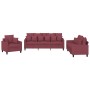 Sofa set with cushions 3 pieces red fabric by , Sofas - Ref: Foro24-3201638, Price: 675,89 €, Discount: %