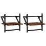 Wall shelves with bars 2 pcs smoked oak 30x25x30 cm by , Shelves and shelves - Ref: Foro24-836235, Price: 18,73 €, Discount: %