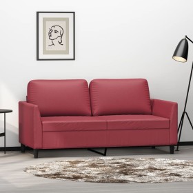 Sofá de 2 plazas de cuero sintético rojo vino 140 cm de , Sofás - Ref: Foro24-359336, Precio: 260,11 €, Descuento: %