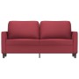 Sofá de 2 plazas de cuero sintético rojo vino 140 cm de , Sofás - Ref: Foro24-359336, Precio: 260,11 €, Descuento: %