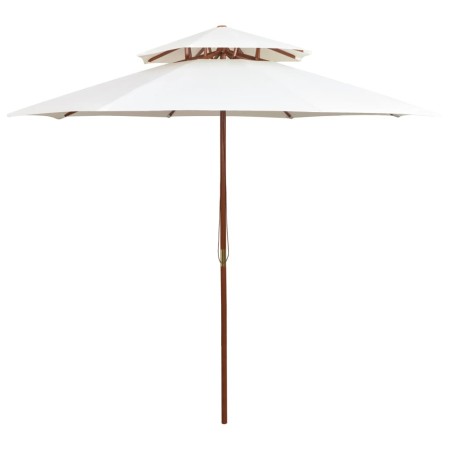 Two-story parasol 270x270 cm cream white wooden stick by vidaXL, Umbrellas - Ref: Foro24-42964, Price: 100,35 €, Discount: %