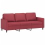 Sofá de 3 plazas de cuero sintético rojo vino 180 cm de , Sofás - Ref: Foro24-359341, Precio: 290,33 €, Descuento: %