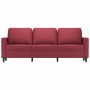 Sofá de 3 plazas de cuero sintético rojo vino 180 cm de , Sofás - Ref: Foro24-359341, Precio: 290,33 €, Descuento: %