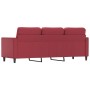 Sofá de 3 plazas de cuero sintético rojo vino 180 cm de , Sofás - Ref: Foro24-359341, Precio: 290,33 €, Descuento: %