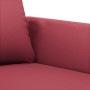 Sofá de 3 plazas de cuero sintético rojo vino 180 cm de , Sofás - Ref: Foro24-359341, Precio: 290,33 €, Descuento: %