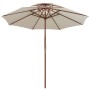 Two-story parasol 270x270 cm cream white wooden stick by vidaXL, Umbrellas - Ref: Foro24-42964, Price: 100,35 €, Discount: %