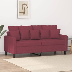 Two-seater red wine fabric sofa, 140 cm by , Sofas - Ref: Foro24-359273, Price: 242,34 €, Discount: %