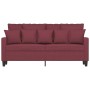 Two-seater red wine fabric sofa, 140 cm by , Sofas - Ref: Foro24-359273, Price: 242,99 €, Discount: %