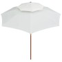 Two-story parasol 270x270 cm cream white wooden stick by vidaXL, Umbrellas - Ref: Foro24-42964, Price: 100,35 €, Discount: %