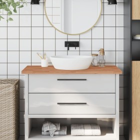 Solid beech wood bathroom countertop 100x60x2.5 cm by , Countertops - Ref: Foro24-356004, Price: 91,99 €, Discount: %