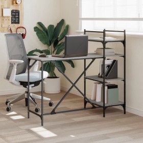 Computer desk with Sonoma gray shelves 120x47x109 cm by , Desks - Ref: Foro24-836216, Price: 72,99 €, Discount: %