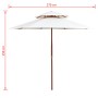 Two-story parasol 270x270 cm cream white wooden stick by vidaXL, Umbrellas - Ref: Foro24-42964, Price: 100,35 €, Discount: %