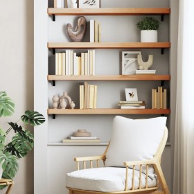 Solid beech wood wall shelf 80x20x4 cm by , Shelves and shelves - Ref: Foro24-356031, Price: 45,86 €, Discount: %