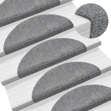 Stair tread mat 15 units punched gray fabric 56x17x3 cm by vidaXL, Stair mats - Ref: Foro24-132693, Price: 32,54 €, Discount: %