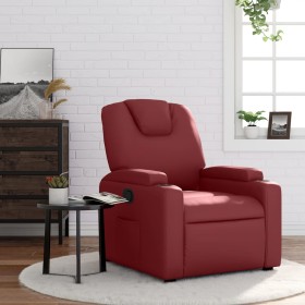 Sillón reclinable de cuero sintético rojo tinto de , Sillones - Ref: Foro24-372393, Precio: 216,99 €, Descuento: %