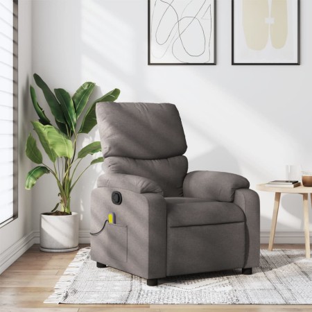 Reclining taupe gray fabric massage chair by , Armchairs - Ref: Foro24-373430, Price: 251,89 €, Discount: %