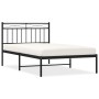 Estructura de cama con cabecero metal negro 100x200 cm de , Camas y somieres - Ref: Foro24-373686, Precio: 65,44 €, Descuento: %