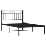 Estructura de cama con cabecero metal negro 100x200 cm de , Camas y somieres - Ref: Foro24-373686, Precio: 65,44 €, Descuento: %