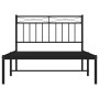 Estructura de cama con cabecero metal negro 100x200 cm de , Camas y somieres - Ref: Foro24-373686, Precio: 65,44 €, Descuento: %