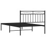 Estructura de cama con cabecero metal negro 100x200 cm de , Camas y somieres - Ref: Foro24-373686, Precio: 65,44 €, Descuento: %