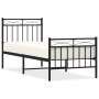 Bed frame with headboard and black metal footboard 75x190 cm by , Beds and slatted bases - Ref: Foro24-373699, Price: 62,38 €...