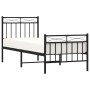 Bed frame with headboard and black metal footboard 75x190 cm by , Beds and slatted bases - Ref: Foro24-373699, Price: 62,38 €...