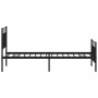 Bed frame with headboard and black metal footboard 75x190 cm by , Beds and slatted bases - Ref: Foro24-373699, Price: 62,38 €...