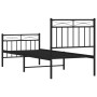 Bed frame with headboard and black metal footboard 75x190 cm by , Beds and slatted bases - Ref: Foro24-373699, Price: 62,38 €...