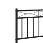 Bed frame with headboard and black metal footboard 75x190 cm by , Beds and slatted bases - Ref: Foro24-373699, Price: 62,38 €...