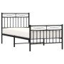 Bed frame with headboard and black metal footboard 90x190 cm by , Beds and slatted bases - Ref: Foro24-373701, Price: 70,28 €...