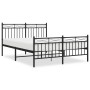 Estructura de cama cabecero y estribo metal negro 135x190 cm de , Camas y somieres - Ref: Foro24-373708, Precio: 101,33 €, De...