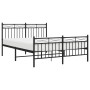 Black metal headboard and footboard bed frame 135x190 cm by , Beds and slatted bases - Ref: Foro24-373708, Price: 101,42 €, D...