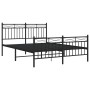 Black metal headboard and footboard bed frame 135x190 cm by , Beds and slatted bases - Ref: Foro24-373708, Price: 101,42 €, D...