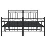 Black metal headboard and footboard bed frame 135x190 cm by , Beds and slatted bases - Ref: Foro24-373708, Price: 101,42 €, D...