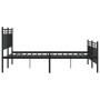 Black metal headboard and footboard bed frame 135x190 cm by , Beds and slatted bases - Ref: Foro24-373708, Price: 101,42 €, D...