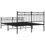 Black metal headboard and footboard bed frame 135x190 cm by , Beds and slatted bases - Ref: Foro24-373708, Price: 101,42 €, D...