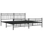 Estructura de cama cabecero y estribo metal negro 193x203 cm de , Camas y somieres - Ref: Foro24-373715, Precio: 120,23 €, De...