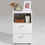 FMD White bedside table with 2 drawers and open shelf by FMD, Nightstands - Ref: Foro24-428713, Price: 135,51 €, Discount: %