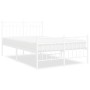 Estructura cama metal con cabecero y estribo blanco 120x190 cm de , Camas y somieres - Ref: Foro24-373755, Precio: 97,04 €, D...