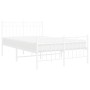 Estructura cama metal con cabecero y estribo blanco 120x190 cm de , Camas y somieres - Ref: Foro24-373755, Precio: 97,04 €, D...