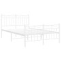 Estructura cama metal con cabecero y estribo blanco 120x190 cm de , Camas y somieres - Ref: Foro24-373755, Precio: 97,04 €, D...