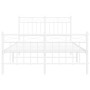 Estructura cama metal con cabecero y estribo blanco 120x190 cm de , Camas y somieres - Ref: Foro24-373755, Precio: 97,04 €, D...